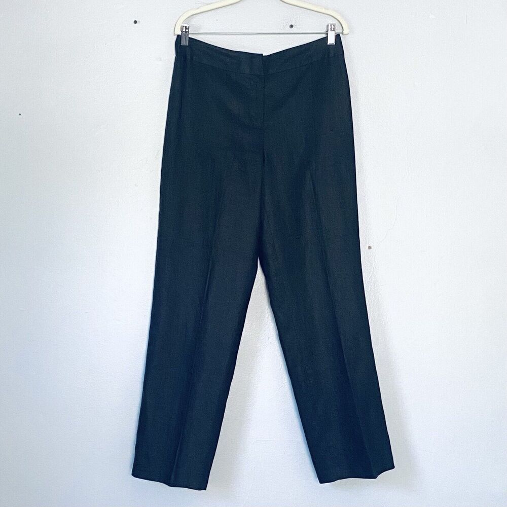 Merona Linen Pants Size 12 Black Trousers Dress Pants Minimalist Capsule